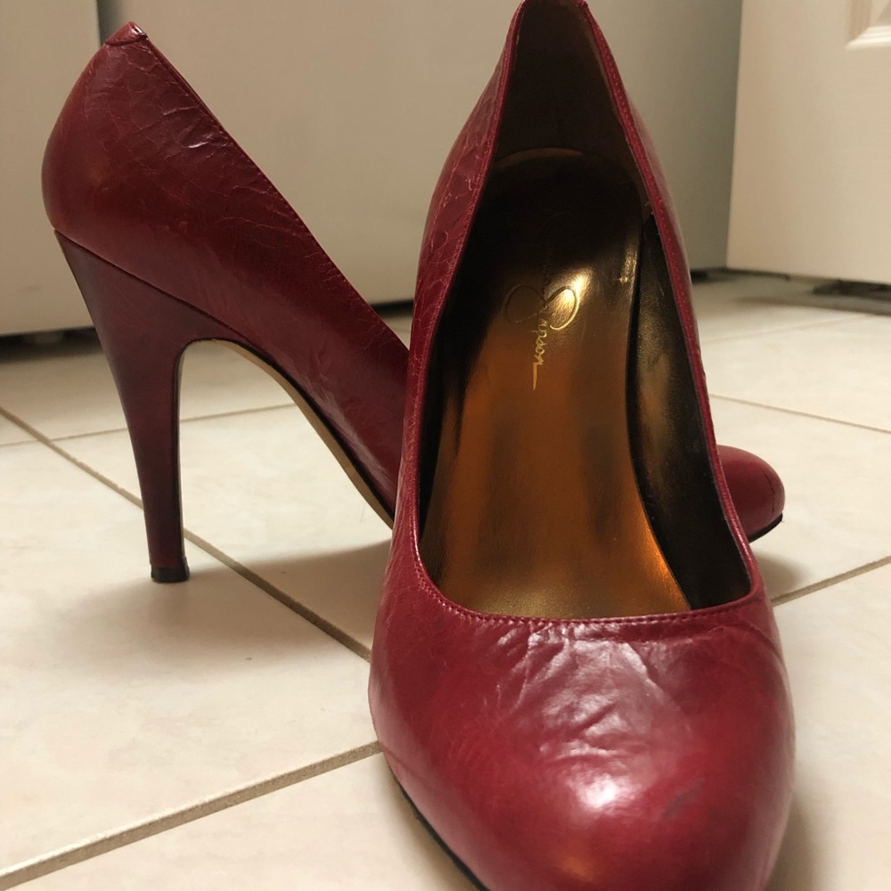 Jessica Simpson red high heels